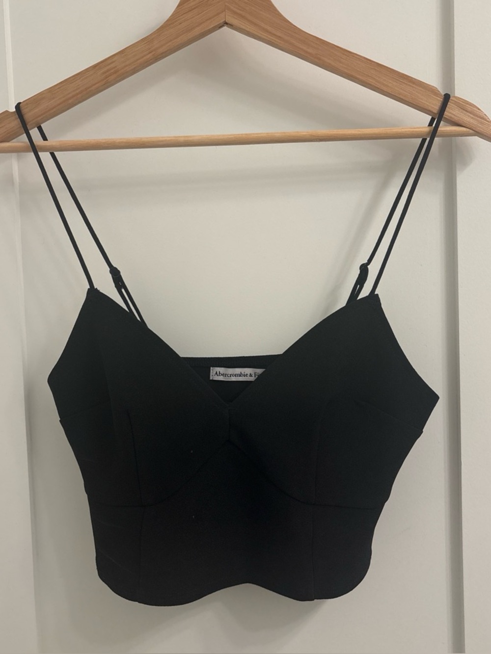 Abercrombie & Fitch Black Fitted Spaghetti-Strap Bustier Top